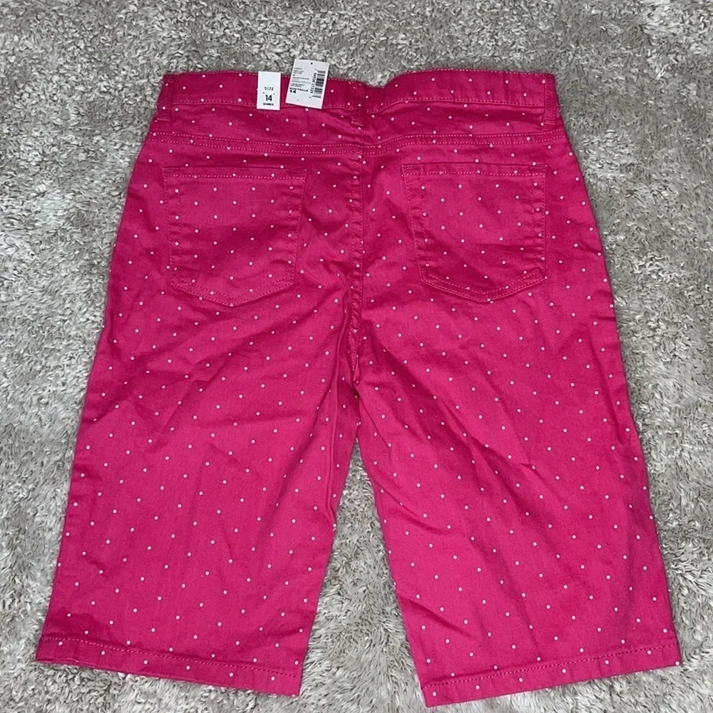 The Children's Place Girls Pink Polka Dot Skimmer Shorts - Size 14